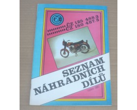 KATALOG NÁHRADNÍCH DÍLŮ - ČZ 180/487.3 + 125/488.3 - ORIGINÁLNÍ TISK